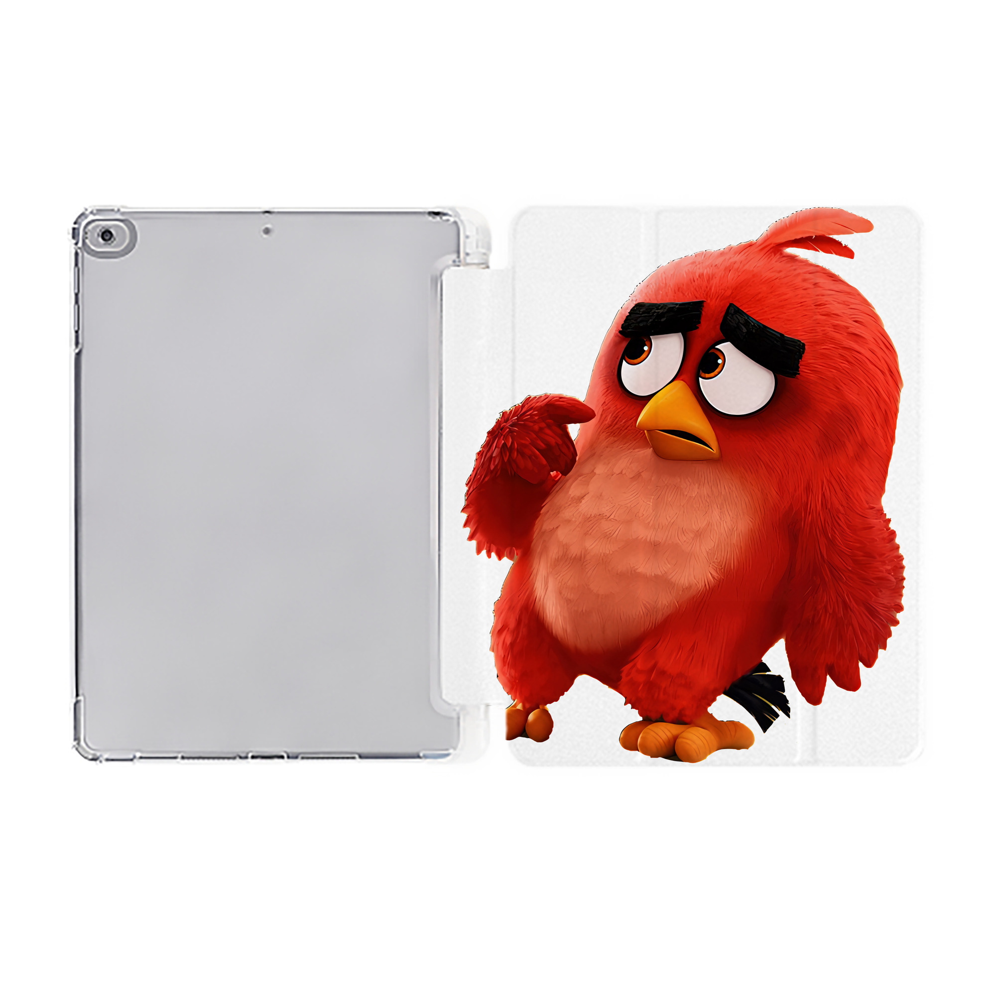 （画像用） Angry Birds アングリーバード IPad ケース ペン収納付き 三つ折りスタンド PUレザー×シリコン 対応機種9.5/10.5/10.9インチ